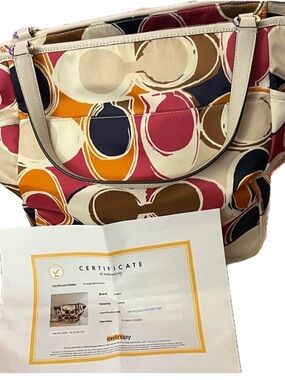 Coach Park Hand Drawn Scarf Print North/South Tote COA included